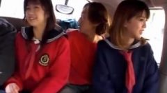 Airin Okui And Whore In School Uniform Suck Boners In The Car