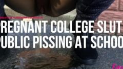 Pregnant College Bitch Public Pissing At School (full Video)