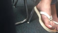 Candid Female Feet In School