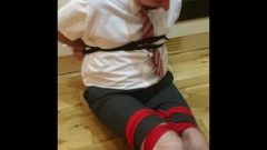 Tightly Tied Up And Gagged Dude In School Uniform 1