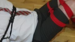Tightly Roped Up And Gagged Dude In School Uniform 4