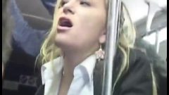 Golden-haired Groped To Orgasm On Bus